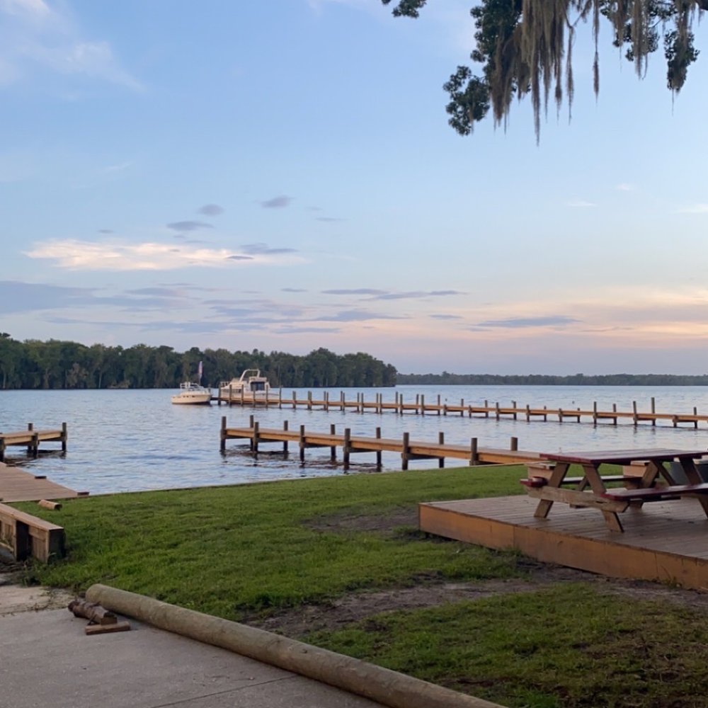 View from the docks & boat slips.