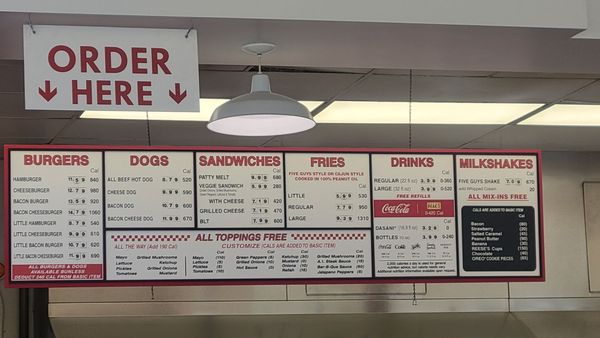 Menu photo 2 Five Guys Elk Grove, CA
