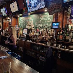 Kisling's Tavern - Seat view. Lots of tv screens to watch sporting events.