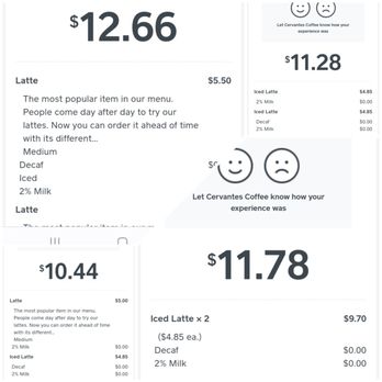Cervantes Coffee - From April 2023. I get charged a random amount for two iced lattes; not sure what determines which price on any given day. - Coffee & Tea Near Me - Springfield, Virginia