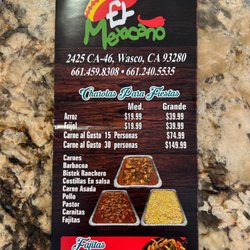 El Mexicano Inside Tropicana - Menu