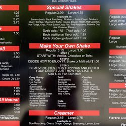 Bluffton Dari Freeze - Menu