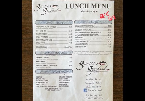 Menu photo 6 Santee Seafood Bistro Santee, SC
