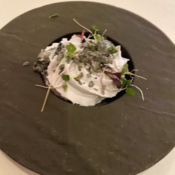 Elizabeth's - Purple potato foam with spaghetti squash - Vegan Near Me - Washington, DC, District of Columbia