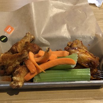 Buffalo Wild Wings - Carrot top still on, veggies mixing in with dry rub and BBQ sauce, and dry rub and Asian Zing sauce mixed under the veggies. - Chicken Wings Near Me - Dublin, California Buffalo Wild Wings - Carrot top still on, veggies mixing in with dry rub and BBQ sauce, and dry rub and Asian Zing sauce mixed under the veggies. - Chicken Wings Near Me - Dublin, California