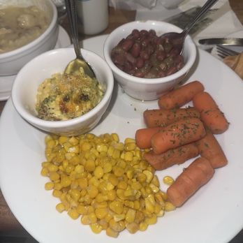 Cheddar's Scratch Kitchen - Vegetable Plate: Broccoli Cheese Casserole, Buttered Off-The-Cob Corn, Sweet Baby Carrots, Red Beans & Rice, Baked Potato Soup - American Near Me - Greenville, South Carolina