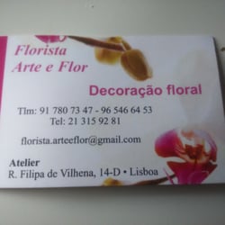 Florista Arte e Flor - Cartão da loja