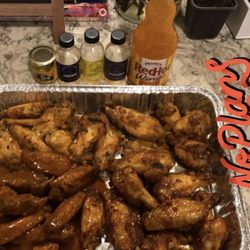 Tutu's Pantry - Wing night with the sauces we got from the store! Minus red hot wings sauce. Incorporated the mango butter too! So delicious !