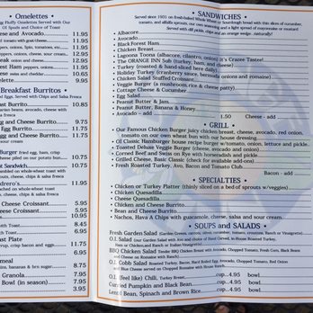 Orange Inn - Menu as of 10/29/2016 - Breakfast & Brunch Near Me - Laguna Beach, California