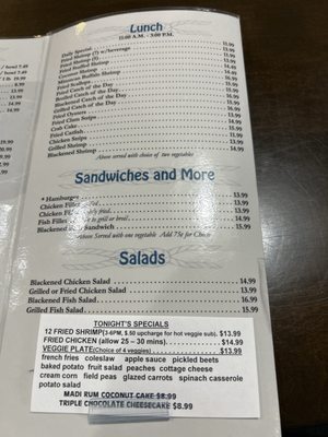 Menu photo 1 Schooner's Seafood House Saint Augustine, FL