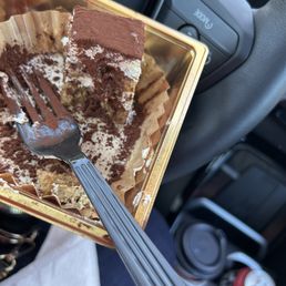 Tiramisu with cocoa powder so thick it was covering my teeth.. but I digress Tiramisu with cocoa powder so thick it was covering my teeth.. but I digress