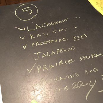 Strawbale Winery - a chalkboard with a list of wines - Wineries Near Me - Renner, South Dakota
