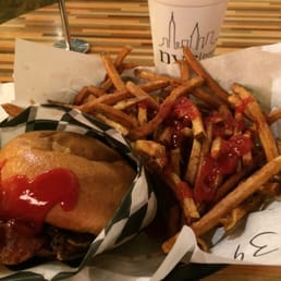Bacon cheese burger and fried