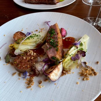 Manhatta - Crescent Duck (Braised Endive, Almonds & Bagna Cauda) - New American Near Me - New York, New York Manhatta - Crescent Duck (Braised Endive, Almonds & Bagna Cauda) - New American Near Me - New York, New York