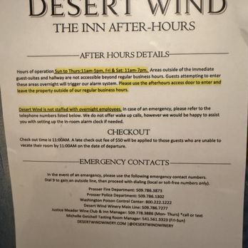 Desert Wind - "After Hours Details" (limitations) of your stay and the seclusion imposed by the property from the other amenities you handsomely pay for. - Wine Tasting Room Near Me - Prosser, Washington Desert Wind - "After Hours Details" (limitations) of your stay and the seclusion imposed by the property from the other amenities you handsomely pay for. - Wine Tasting Room Near Me - Prosser, Washington