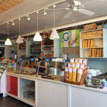 CW Fudge Factory - The Chocolate Case, Fudge Area and Gourmet Popcorn Area are along this wall. - Chocolatiers & Shops Near Me - Matlacha, Florida CW Fudge Factory - The Chocolate Case, Fudge Area and Gourmet Popcorn Area are along this wall. - Chocolatiers & Shops Near Me - Matlacha, Florida