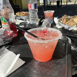 The Blvd - Strawberry margarita with sugar in the rim