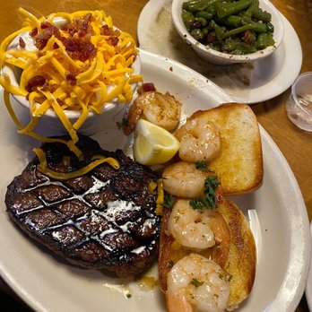 Texas Roadhouse - 8oz Sirlion and Shrimp - green beans and loaded mashed potatoes - American Near Me - Reno, Nevada