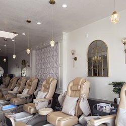 Good Nails & Spa - The right side of our shop featuring massage chairs and color-changing foot baths.