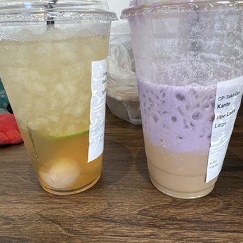 Da Vien Coffee - Lyche jasmine iced tea and ube latte. - Desserts Near Me - Cypress, California