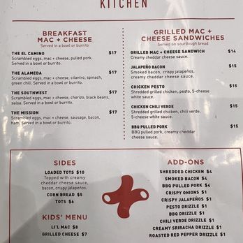 Mac + Cheese Kitchen - Menu 2 - Comfort Food Near Me - San Jose, California