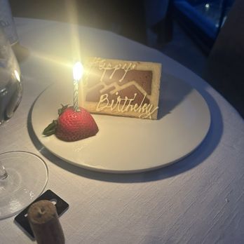Flagstaff House Restaurant - A birthday cookie. - French Near Me - Boulder, Colorado