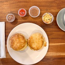Buttermilk Handcrafted Food - 2 Biscuits with 4 Spreads (I chose Pimento, Honey, Pear & Strawberry) Sooo Yum