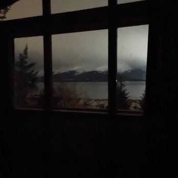 Salted Roots - View from the upstairs bedroom at night - Hotels Near Me - Seward, Alaska