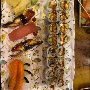 Sushi Cafe - My Mom's favorite- Eel Cucumber and Salmon Katsu Rolls. - Sushi Bars Near Me - Tampa, Florida Sushi Cafe - My Mom's favorite- Eel Cucumber and Salmon Katsu Rolls. - Sushi Bars Near Me - Tampa, Florida