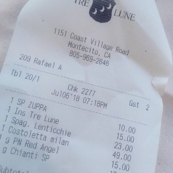 Tre Lune - Italian Near Me - Montecito, California