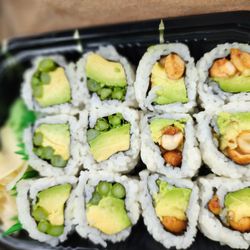 Sushi Club - Peanut avocado roll and asparagus roll with avocado added