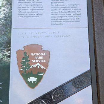 Grant Grove - Braille on the sign 07-04-2025 - Hiking Near Me - Badger, California Grant Grove - Braille on the sign 07-04-2025 - Hiking Near Me - Badger, California