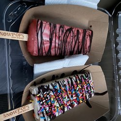 Snow Pops San Diego - Omg Banana Nutella and strawberry chocolate! Be careful Banana Nutella it's addicting.