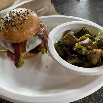 Bushfire Kitchen - Menifee - Argentinian burger and brussel sprouts. - Gluten-Free Near Me - Menifee, California Bushfire Kitchen - Menifee - Argentinian burger and brussel sprouts. - Gluten-Free Near Me - Menifee, California