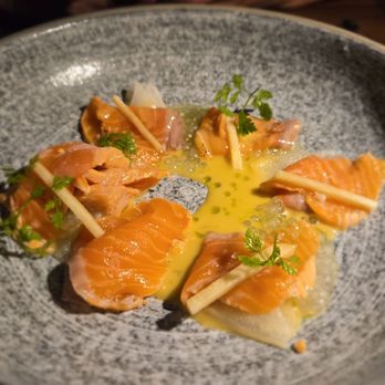 Wild Blue Restaurant + Bar - Steelhead crudo - Seafood Near Me - Whistler, British Columbia Wild Blue Restaurant + Bar - Steelhead crudo - Seafood Near Me - Whistler, British Columbia
