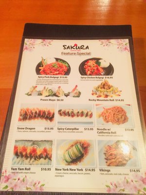 Menu photo 1 Sakura Sushi & Grill Cranbrook, BC Menu photo 1 Sakura Sushi & Grill Cranbrook, BC