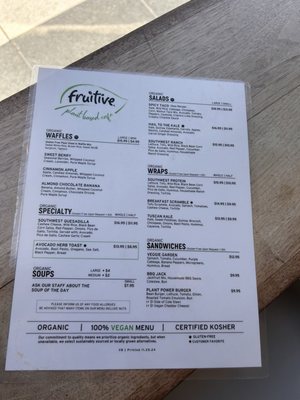Menu photo 2 Fruitive - Healthy Food & Smoothies Washington, DC, DC