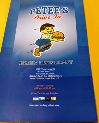Menu photo 5 Petee's Drive In Greenville, SC Menu photo 5 Petee's Drive In Greenville, SC