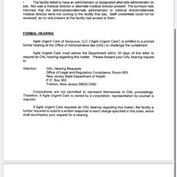 Official State of NJ Dept. of Health document to suspend operation.