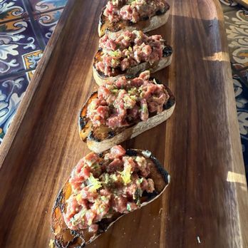Danelle Jarzynski - Filet tartar, citrus notes on delicious ciabatta! - Personal Chefs Near Me Danelle Jarzynski - Filet tartar, citrus notes on delicious ciabatta! - Personal Chefs Near Me