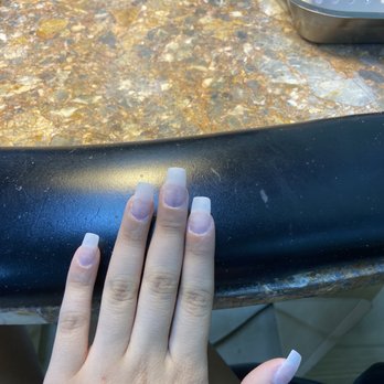 Sparkle Nails & Spa - these were the nails they were trying to get me to leave with. Ridiculous!! - Nail Salons Near Me - Marysville, Washington