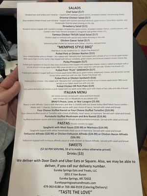 Menu photo 1 Eureka Springs Eats and Treats Eureka Springs, AR Menu photo 1 Eureka Springs Eats and Treats Eureka Springs, AR