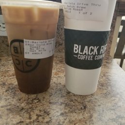 24oz Comd Brew (sweet) w/Oat Milk 24oz Batch Brew (med-black)