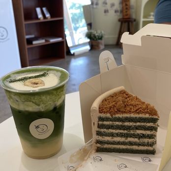 Harucake - Banana matcha cloud Mugwort injeolmi - Coffee & Tea Near Me - Los Angeles, California