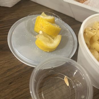 Fishbone Seafood - Smallest lemon cup ever - Seafood Near Me - Menifee, California Fishbone Seafood - Smallest lemon cup ever - Seafood Near Me - Menifee, California