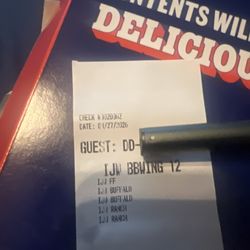 It's Just Wings - Receipt