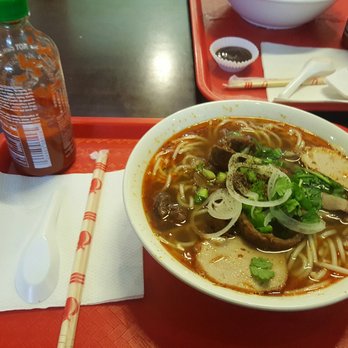 Pho Viet's - number 25 spicy beef noodle soup with Vietnamese ham - Vietnamese Near Me - Boston, Massachusetts