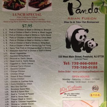 Panda Asian Fusion Restaurant - Take out menu - Chinese Near Me - Freehold, New Jersey Panda Asian Fusion Restaurant - Take out menu - Chinese Near Me - Freehold, New Jersey