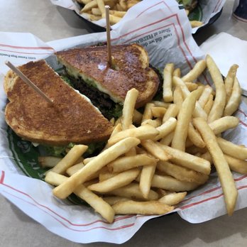 Farmer Boys - 1/2 lb. Parmesan-Crusted Sourdough Cheeseburger (With a side of fries) - Burgers Near Me - Anaheim, California Farmer Boys - 1/2 lb. Parmesan-Crusted Sourdough Cheeseburger (With a side of fries) - Burgers Near Me - Anaheim, California