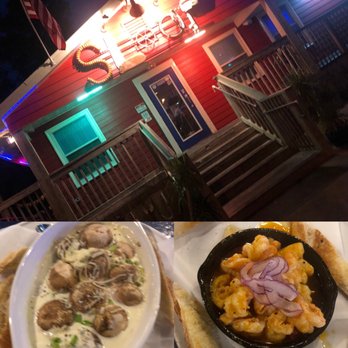 The Sloop - Baked stuffed mushrooms and sizzling shrimp - Sports Bars Near Me - Gulf Shores, Alabama